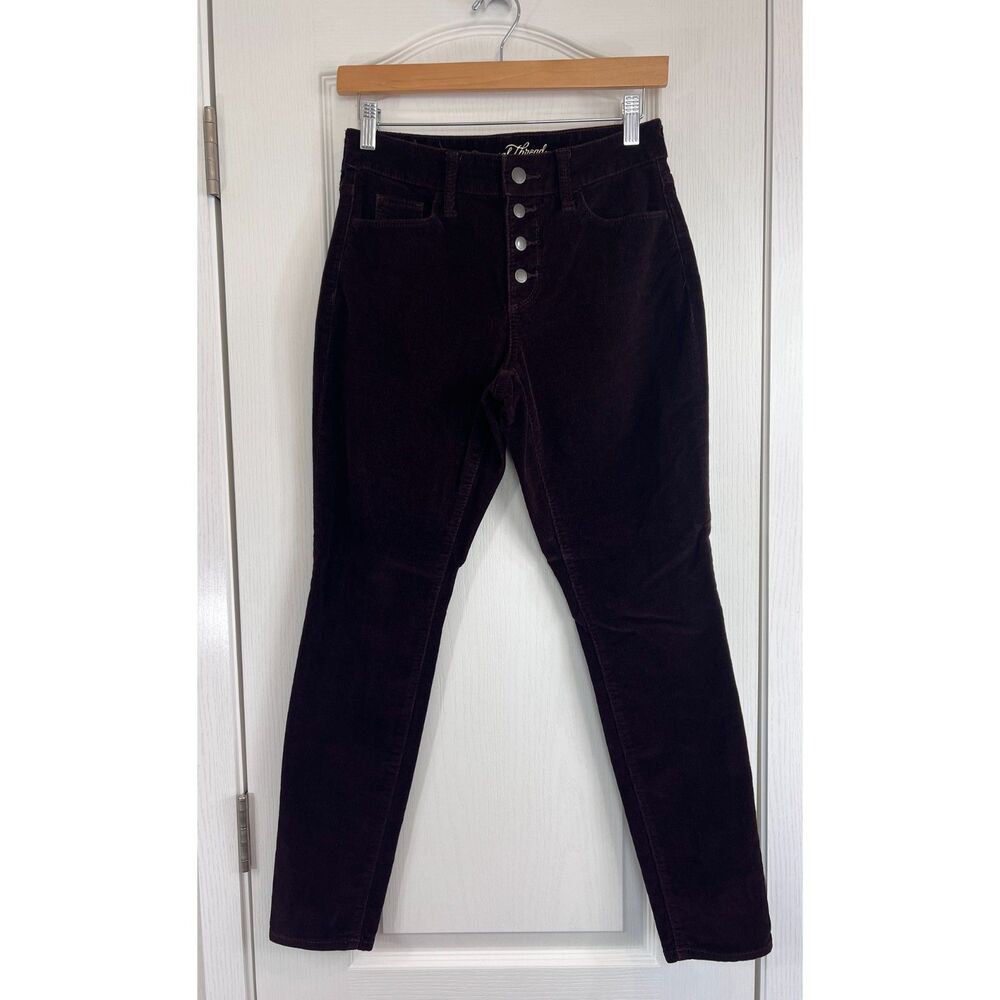 Universal Thread Women's High Rise Skinny Corduroy Pants Burgundy Size 0 / 25 R